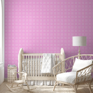 Mazipoodles Four Squares - Pink White Wallpaper