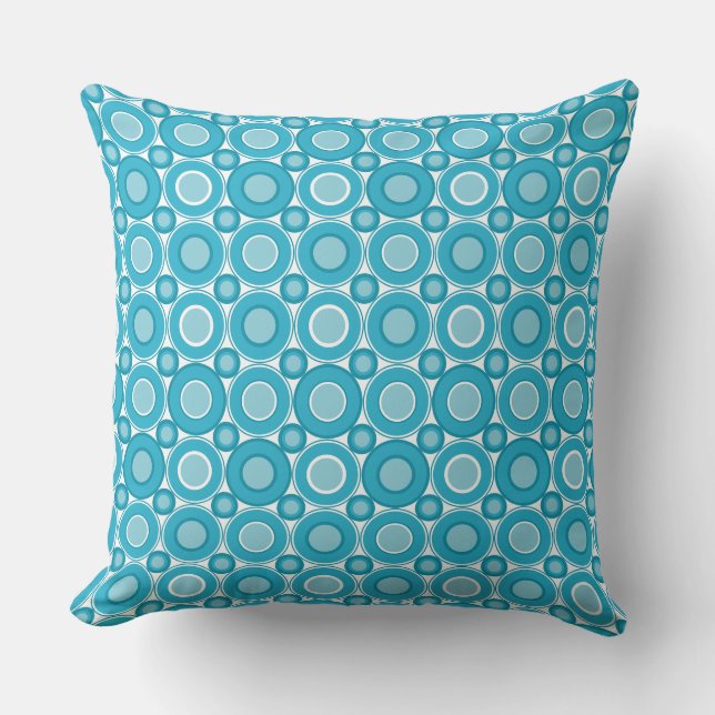 Mazipoodles Kingfisher Blue Doughnuts Throw Pillow (Front)