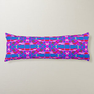 Mazipoodles Leapfrog - Blue Magenta Red White Body Pillow