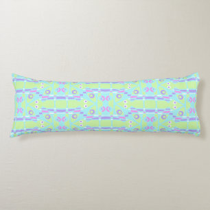 Mazipoodles Leapfrog -Green Blue Purple Pink White Body Pillow