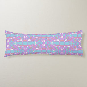Mazipoodles Leapfrog -Turquoise Purple Coral White Body Pillow