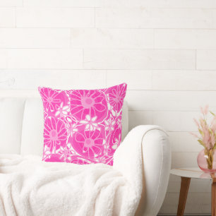Mazipoodles Love Flowers - White Pink Too Throw Pillow
