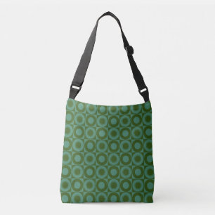 Mazipoodles Mid Century Check Dark Green Crossbody Bag
