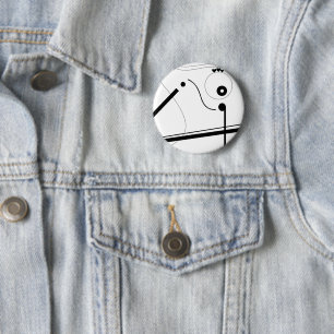 Mazipoodles Musical Composition White Black 2 Inch Round Button
