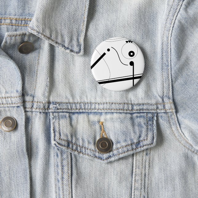 Mazipoodles Musical Composition White Black  2 Inch Round Button (In Situ)