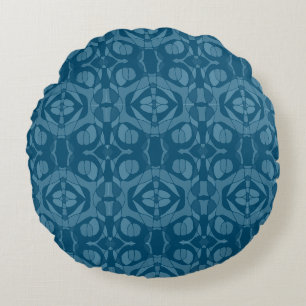 Mazipoodles Neuro Art Dark Teal Round Pillow
