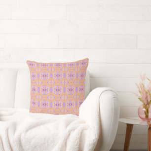 Mazipoodles Neuro Art - Dusty Orange Lilac Throw Pillow
