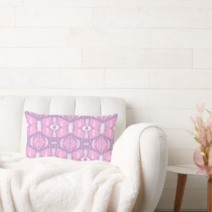 Mazipoodles Neuro Art - Dusty Pink Lilac white Lumbar Pillow