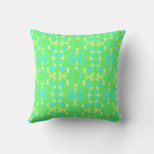 Mazipoodles Neuro Art Green Blue Gradient Throw Pillow