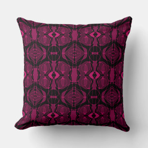 Mazipoodles Neuro Art - Magenta Black Throw Pillow