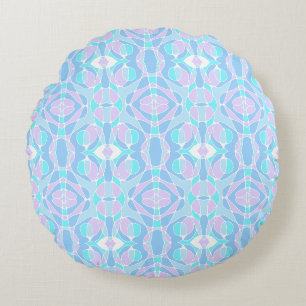 Mazipoodles Neuro Art Pastel Purple Blue Round Pillow