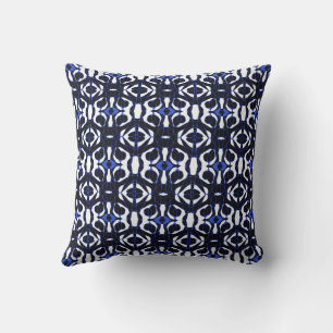 Mazipoodles Neuro Art - White Black Blue Throw Pillow