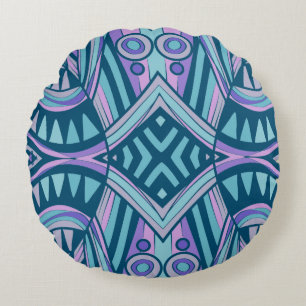 Mazipoodles New Fish Head Leaves Jazz Funk B 5 Round Pillow