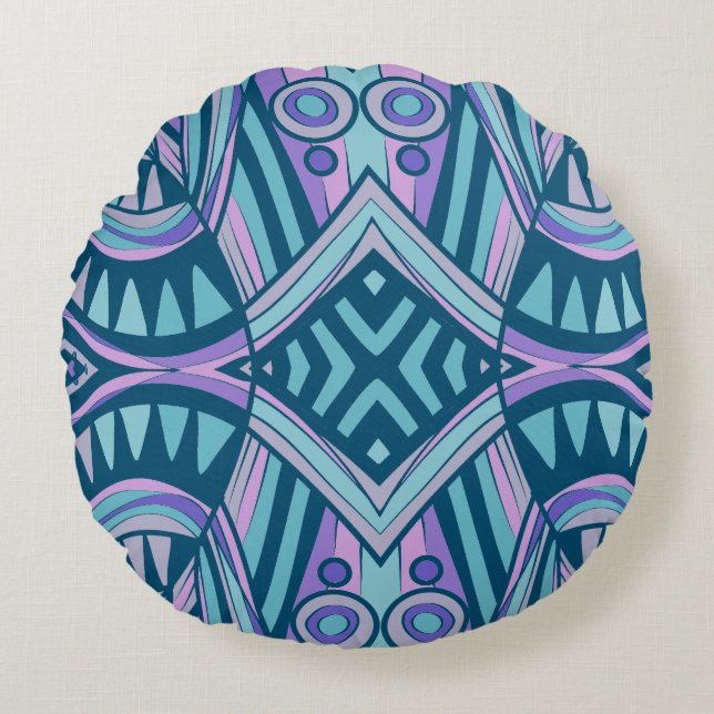 Mazipoodles New Fish Head Leaves Jazz Funk B 5 Round Pillow (Front)