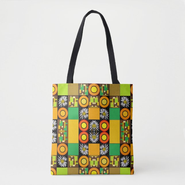 Mazipoodles Patchwork Quilt 2 Green Tote Bag (Front)