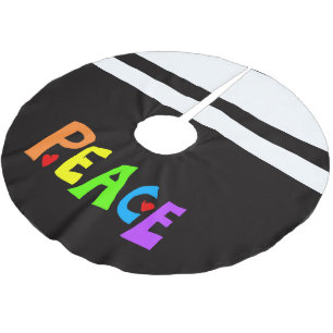 MAZIPOODLES Peace Rainbow Brushed Polyester Tree Skirt