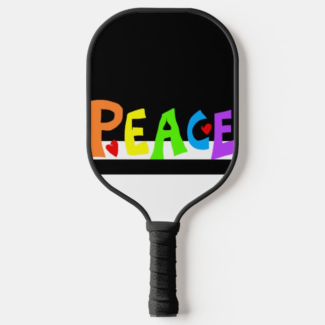 MAZIPOODLES Peace Rainbow Pickleball Paddle (Front)