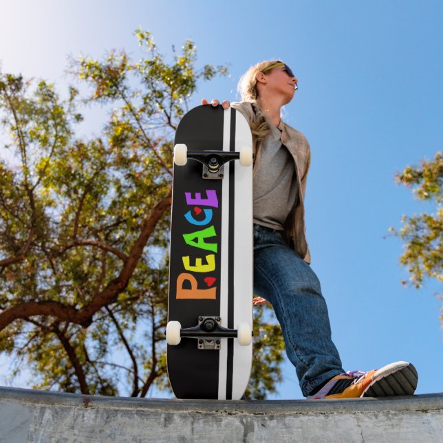 MAZIPOODLES Peace Rainbow Skateboard (Outdoor 1)