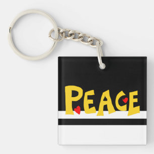 MAZIPOODLES Peace Yellow Keychain