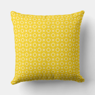 Mazipoodles Polka Dot Doughnuts - Butterscotch Yel Throw Pillow