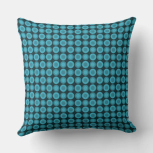 Mazipoodles Polka Dot Doughnuts - Dark Teal Throw Pillow