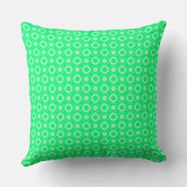 Mazipoodles Polka Dot Doughnuts - Green Throw Pillow (Back)