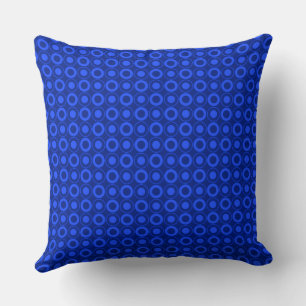 Mazipoodles Polka Dot Doughnuts - Royal Blue Throw Pillow