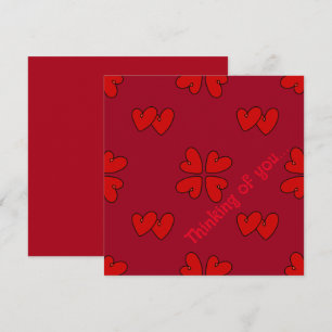 Mazipoodles Red Hearts On Red Thinking Of You Card