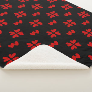 Mazipoodles Red Hearts Sherpa Blanket