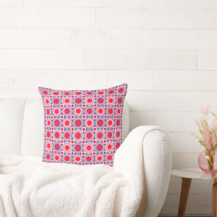 Mazipoodles Red White Blue Doughnuts Throw Pillow