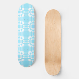 Mazipoodles Square Circle Plaid Baby Blue Skateboard
