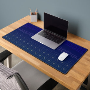 Mazipoodles Squares And Studs - Indigo Desk Mat
