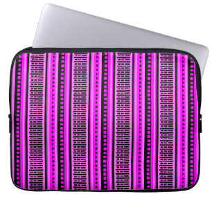 MAZIPOODLES Striped Ribbed Knitting Pattern 001 B Laptop Sleeve