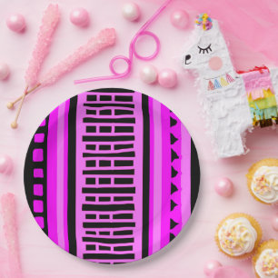 MAZIPOODLES Striped Ribbed Knitting Pattern 001 B Paper Plate