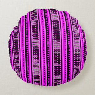 MAZIPOODLES Striped Ribbed Knitting Pattern 001 B  Round Pillow