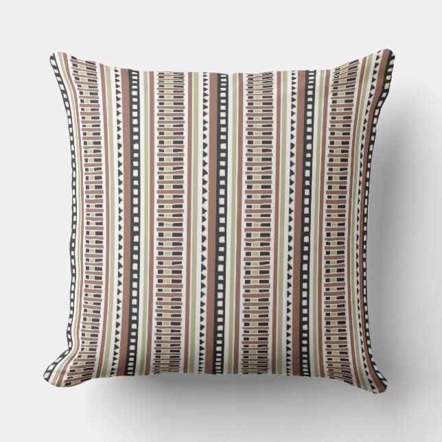 MAZIPOODLES Striped Ribbed Knitting Pattern 174 Throw Pillow (Front)