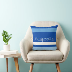 MAZIPOODLES Stripes Spaghetti 105 Name Throw Pillow