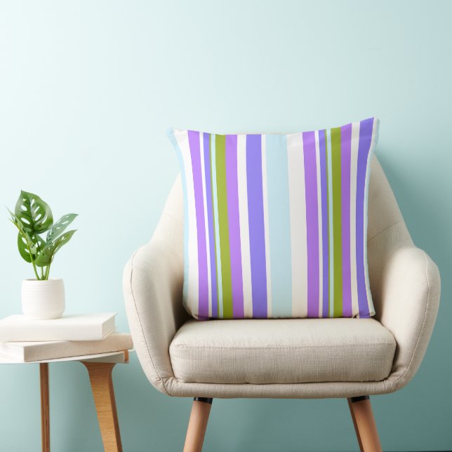 MAZIPOODLES Stripes Spaghetti 14 Throw Pillow (Chair)
