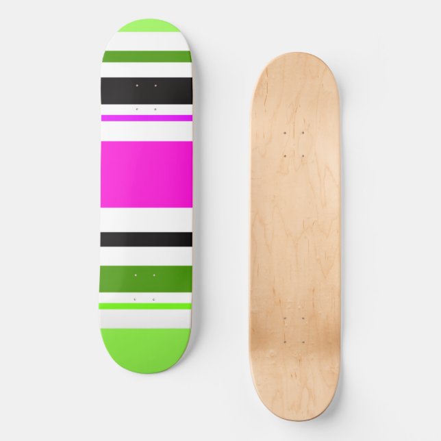 MAZIPOODLES Stripes Spaghetti 153 Skateboard (Front)