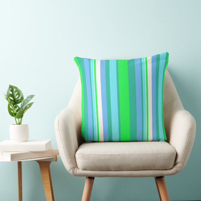 MAZIPOODLES Stripes Spaghetti 28 Throw Pillow (Chair)