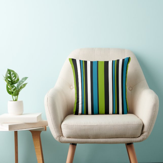 MAZIPOODLES Stripes Spaghetti 46 Throw Pillow (Chair)