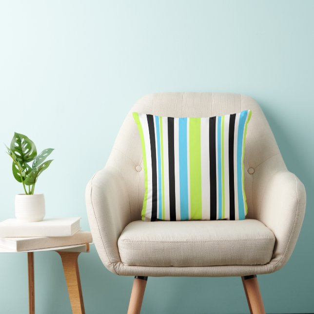 MAZIPOODLES Stripes Spaghetti 51 Throw Pillow (Chair)