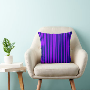 MAZIPOODLES Stripes Spaghetti Blue and Purple 2 Throw Pillow