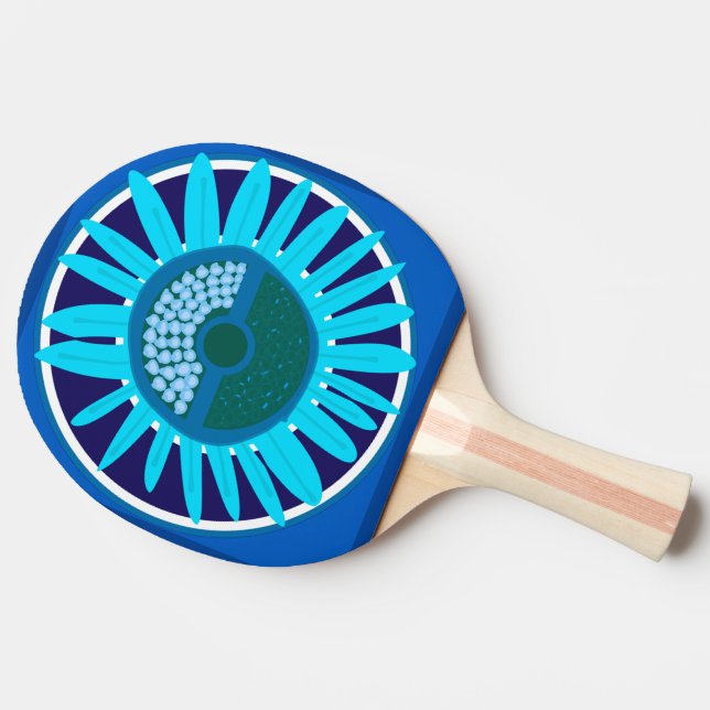 Mazipoodles Sunflower Sunshine: Blue 1 Ping Pong Paddle (Side)