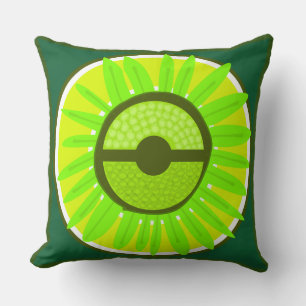 Mazipoodles Sunflower Sunshine: Green  Throw Pillow