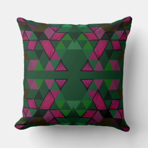 Mazipoodles Triangle Diamond Trapezium 4 Throw Pillow