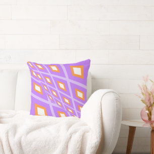 Mazipoodles Two Worlds Collide Purple Orange White Throw Pillow