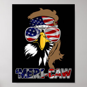 Mb35 Mullet Eagle meri-caw 4th Of July Independenc Poster