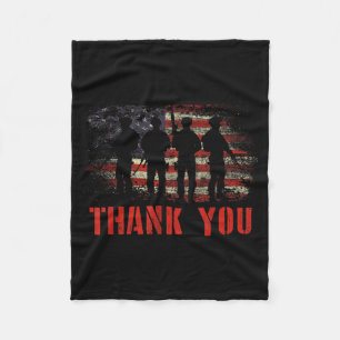 Mb35 thank you memorial day military american Mb35 Fleece Blanket