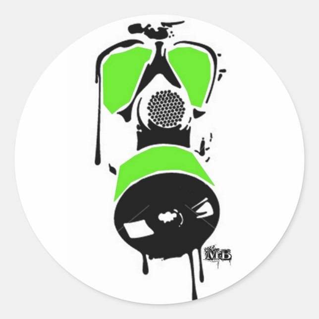 MB Green & Black Gas Mask Stickers (Front)